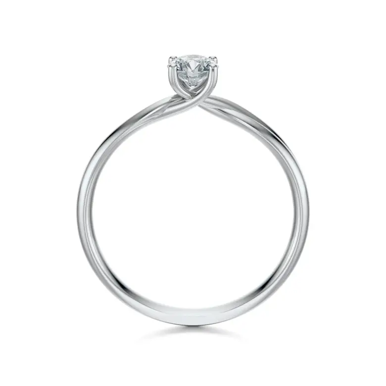 Pierścionek z białego złota z diamentem